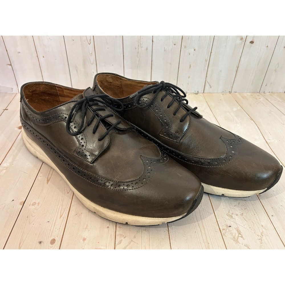 Belvedere Eric Mens 12D Brown Leather Wingtip Oxford Hybrid Dress Sneakers